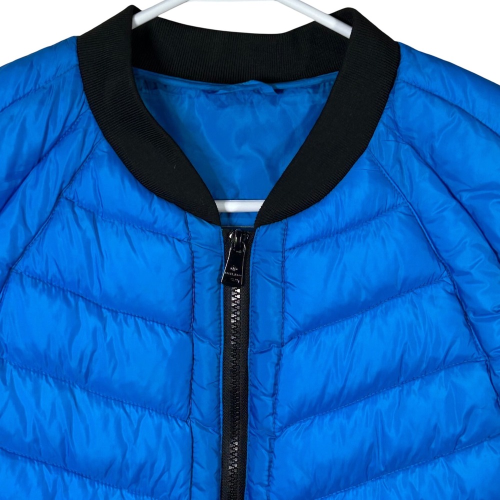 Bernardo EcoPlume Puffer Vest Blue Black Quilted Lightweight Women's XL NWT